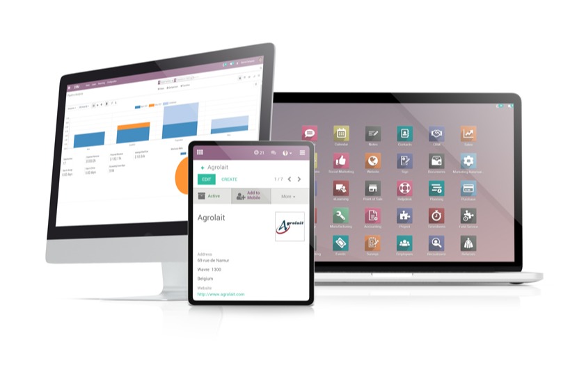 Software de gestão Odoo — interface Opencloud